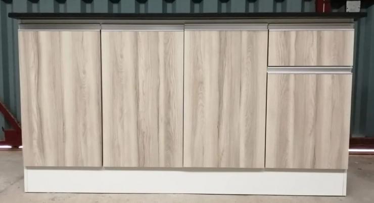 Bajo mesada y aereo madera gris