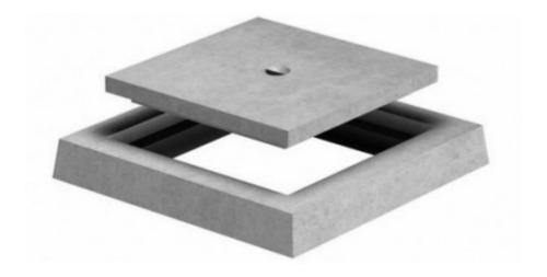 Tapa y marco hormigón 60