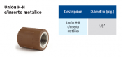 Unión H-H con inserto metálico