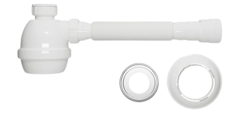 Sifón fuelle botella ovalado Blukit